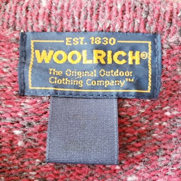 Woolrich Vintage Wool Blend Ruby Red Cardigan Sweater Pockets Button up Small