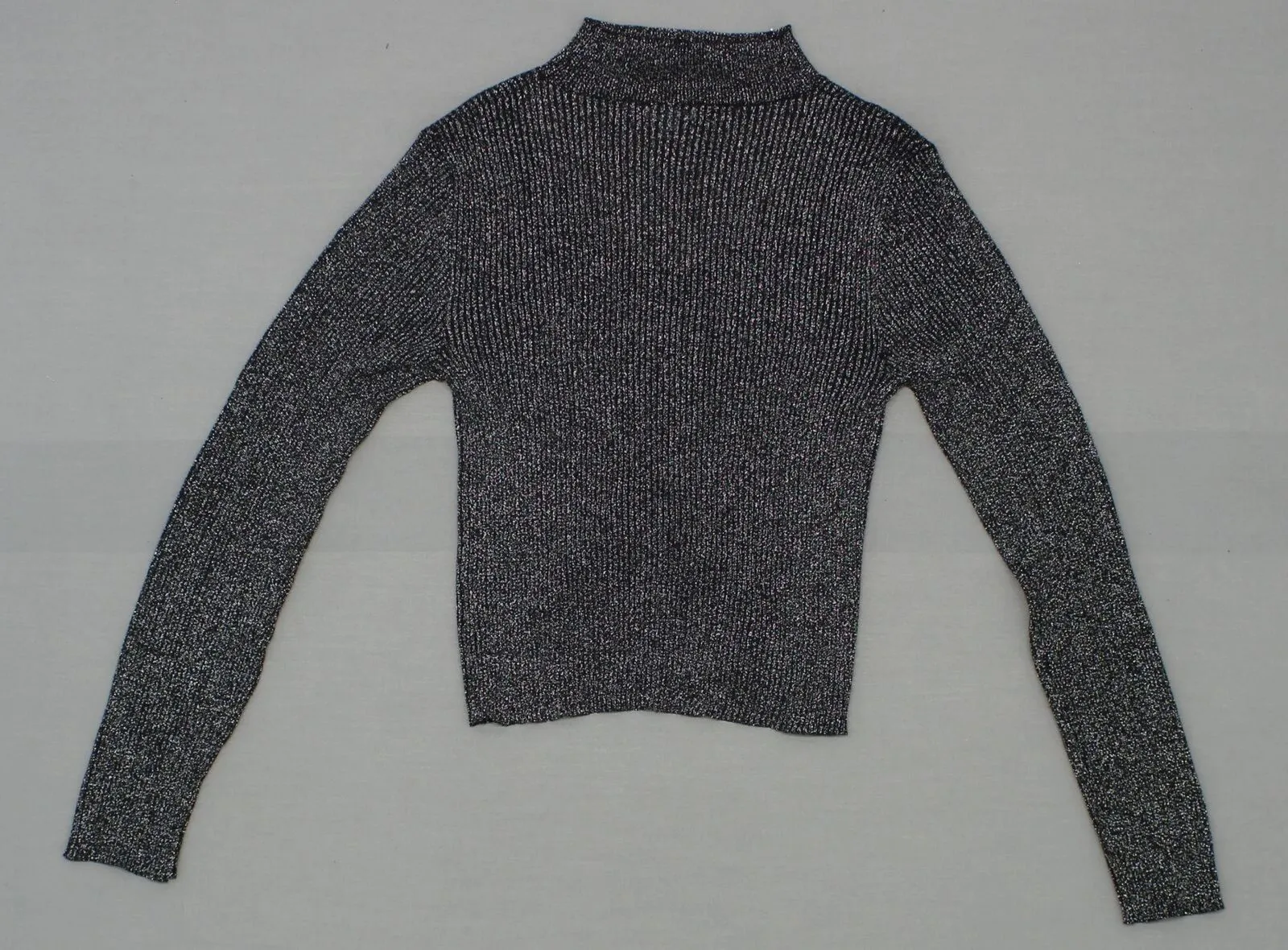 Xhilaration Women's Metallic Cutout Sweater Top Black