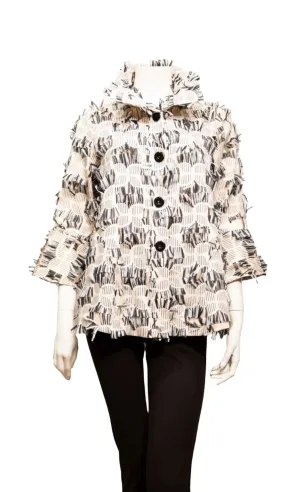Yarn dyed jacquard jacket w/ wired collar