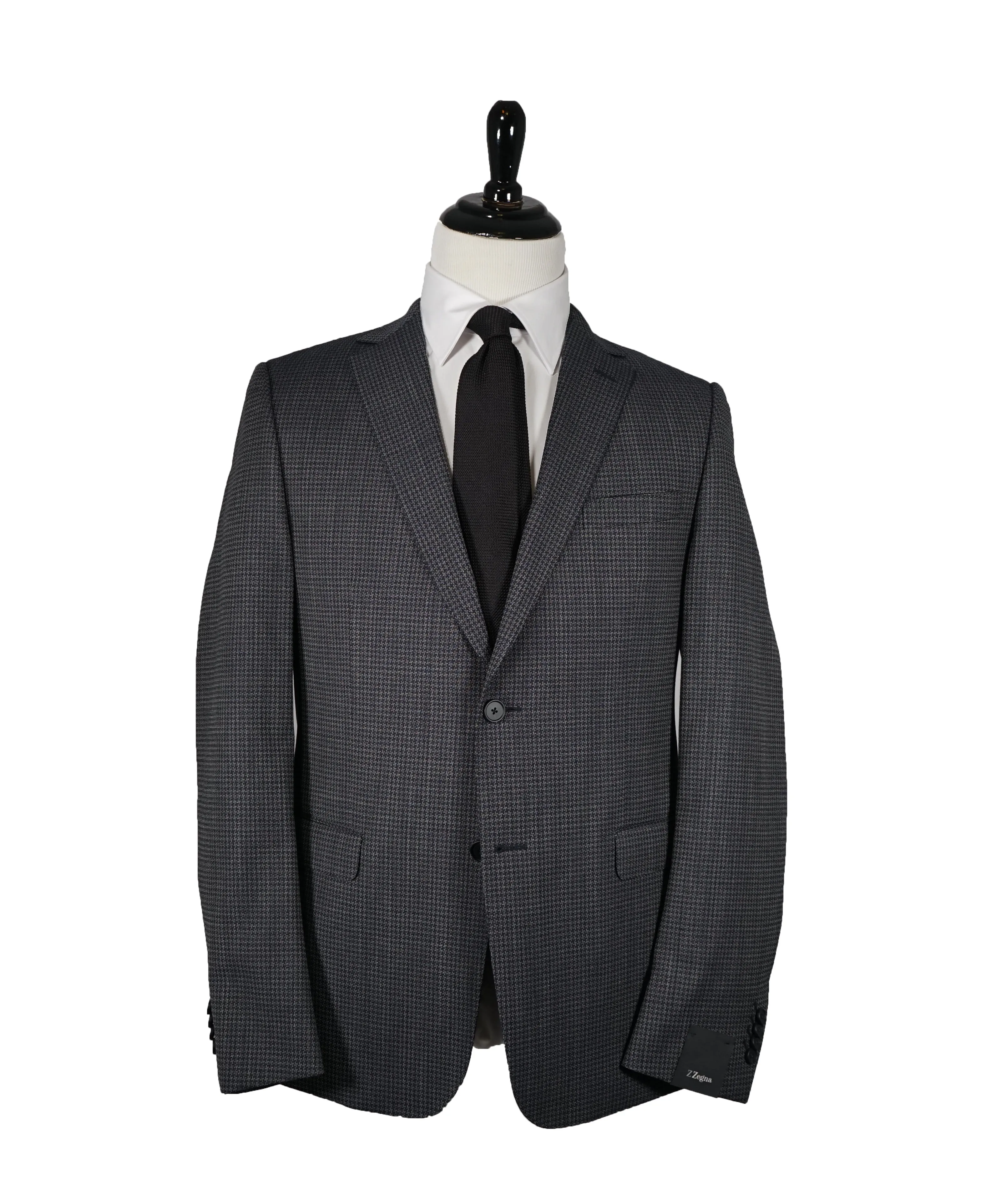 Z ZEGNA - Houndstooth Gray Blazer - 42R
