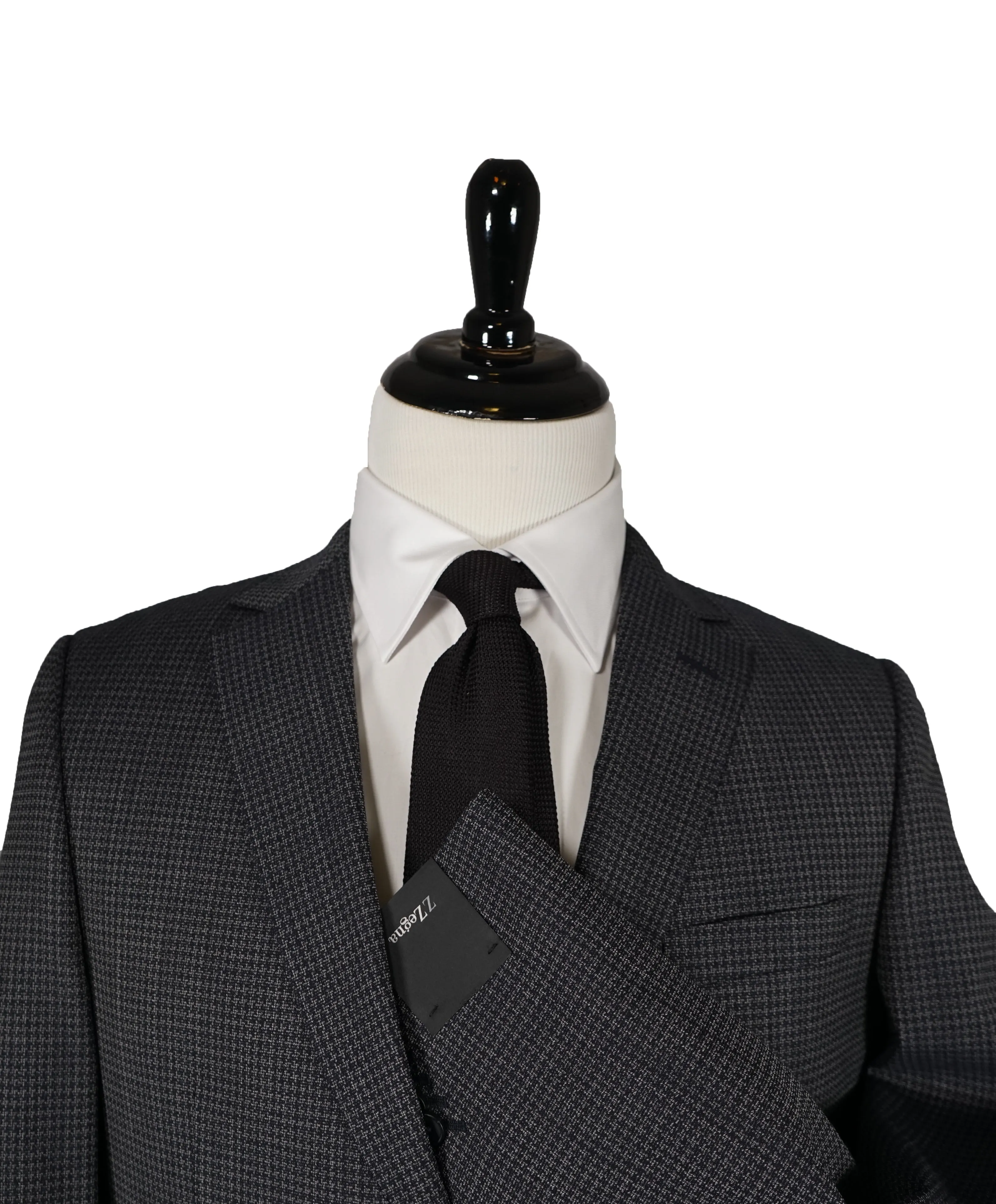 Z ZEGNA - Houndstooth Gray Blazer - 42R