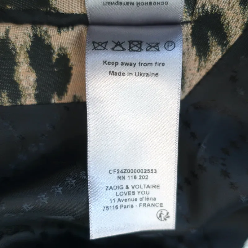 Zadig & Voltaire Visko Leopard Print Jacket Size 40 Double Breasted Blazer
