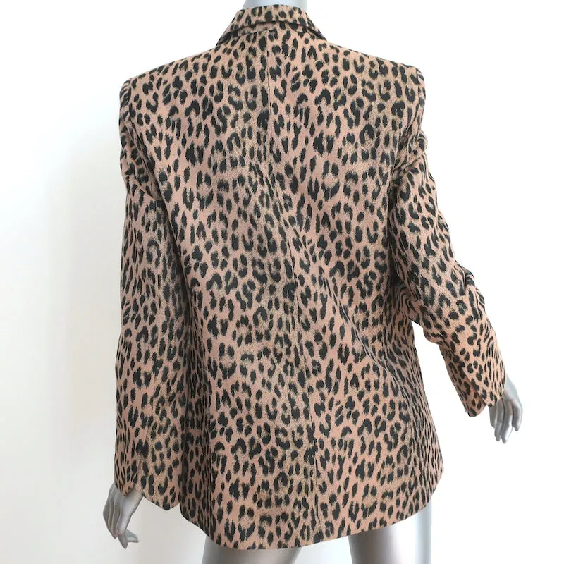 Zadig & Voltaire Visko Leopard Print Jacket Size 40 Double Breasted Blazer