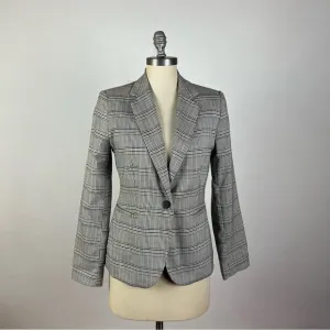Zara Houndstooth Plaid Blazer