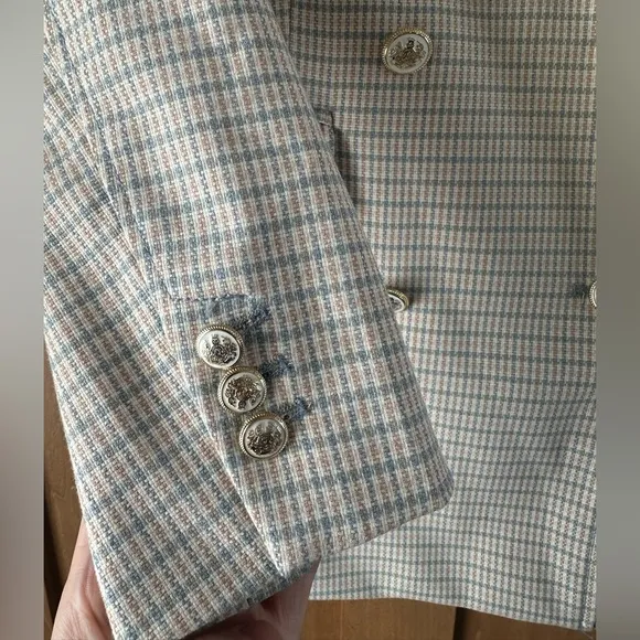 ZARA Plaid Double Breasted Blazer Jacket Women’s size Large