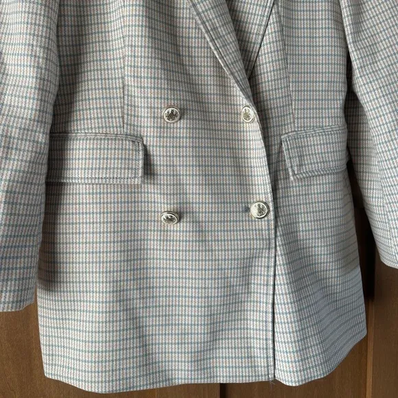 ZARA Plaid Double Breasted Blazer Jacket Women’s size Large